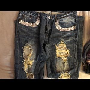 A7 rhinestone jean 2 pair bundle